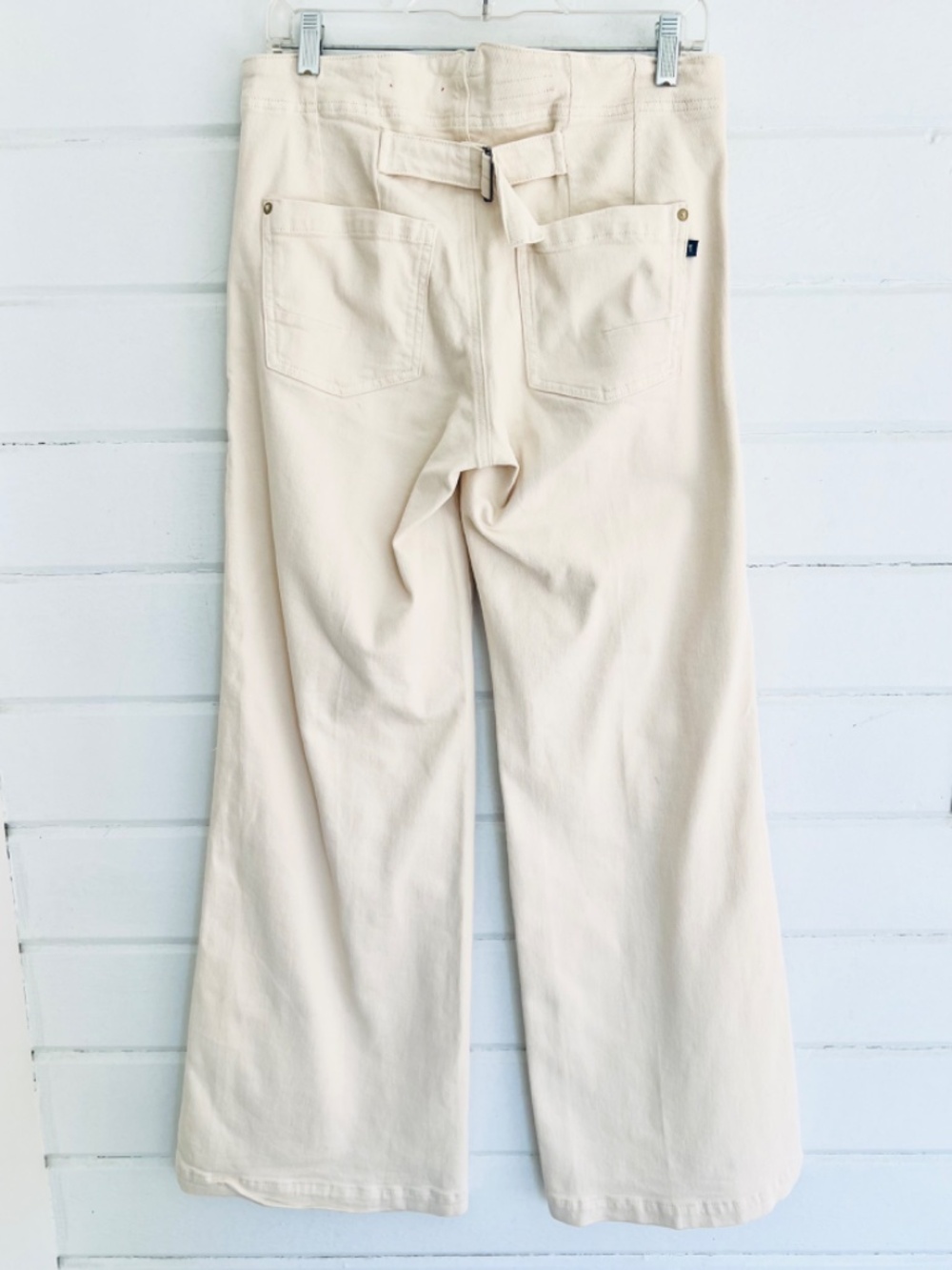 PILCRO The Kit Wide Leg Utility Trousers in Ivory - 27 - Picture 5 of 13